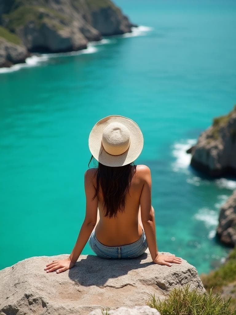 Traveler enjoying scenic view